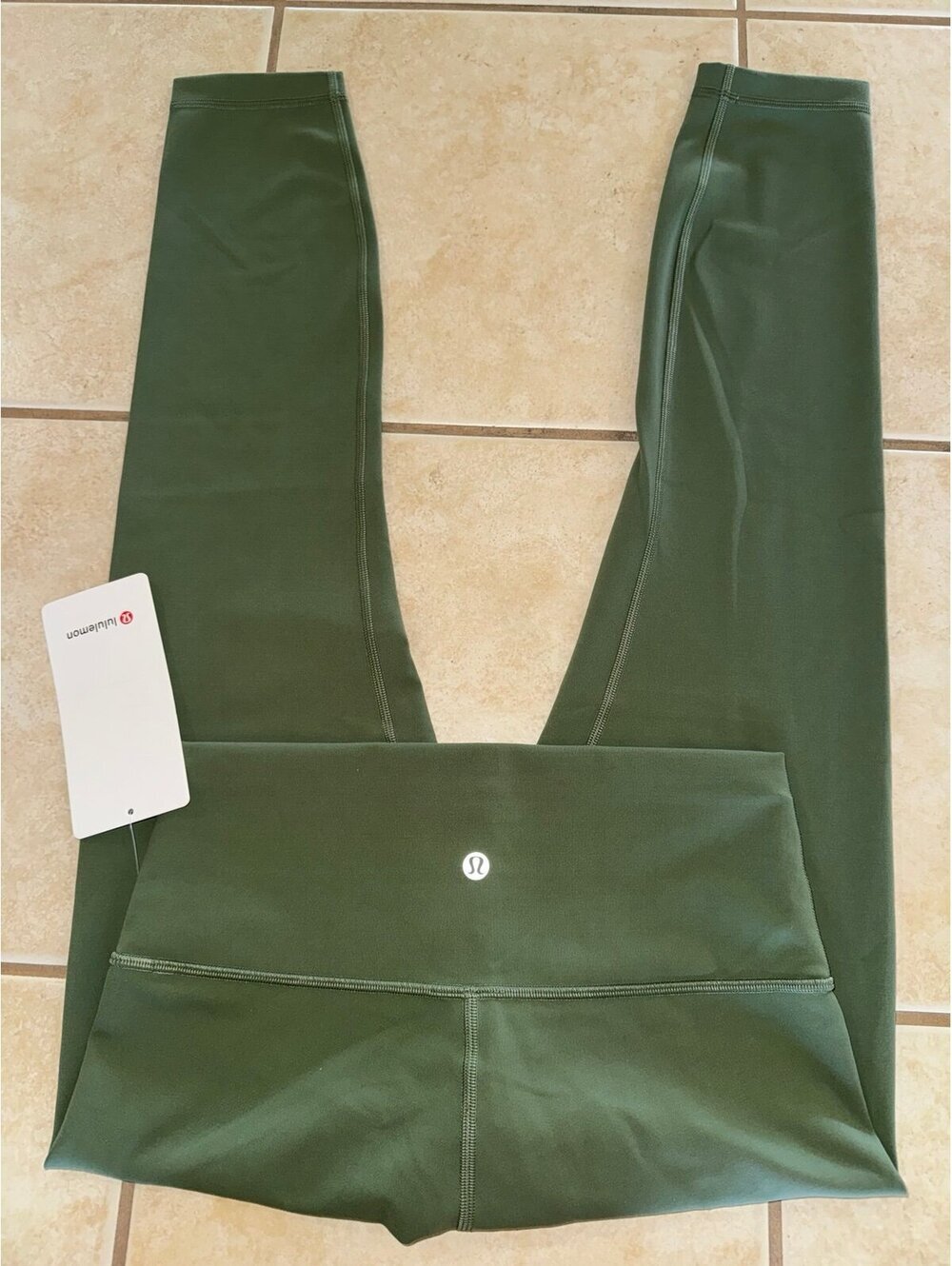 Lululemon Wunder Train High Rise 25” Green Twill Size 8 NWT